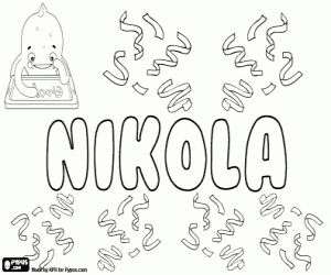 Coloriage Nikola, prénom masculin