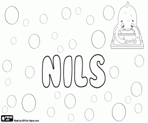 Coloriage Nils, nom scandinave