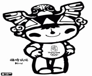 Coloriage Nini, mascotte de Beijing 2008