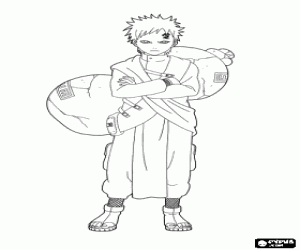 Coloriage Le ninja Gaara de Naruto
