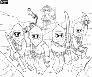 Coloriage Les ninjas de Lego Ninjago