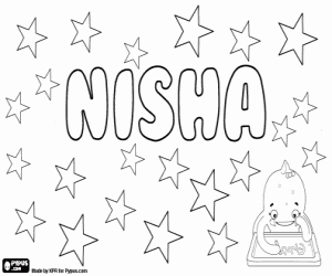 Coloriage Nisha, nom hindou