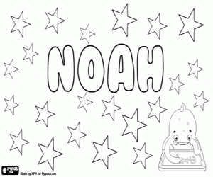 Coloriage Noah, nom biblique