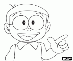 Coloriage Nobita, ami de Doraemon