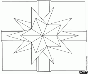 Coloriage Noeud de ruban comme une étoile de Noël