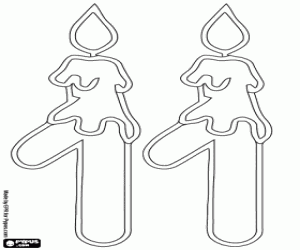 Coloriage Le nombre onze avec deux bougies