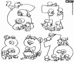 Coloriage Nombres de 6 à 10 avec les animaux