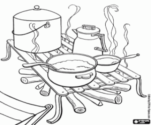 Coloriage Nourriture pour les explorateurs