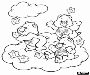 Coloriage Les nuages, la maison de Bisounours