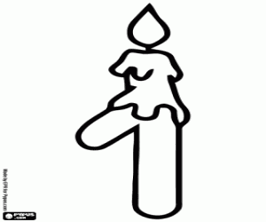 Coloriage Numéro 1, un avec la bougie allumée
