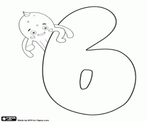 Coloriage Le numéro six avec Pypus