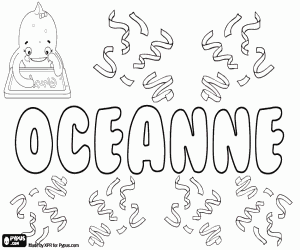 Coloriage Oceanne, nom d'origine grecque