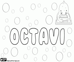Coloriage Octavi, nom catalan pour garçon