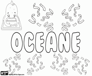 Coloriage Océane, nom français pour fille