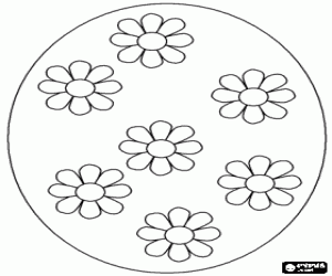 Coloriage Oeuf de Pâques avec marguerites