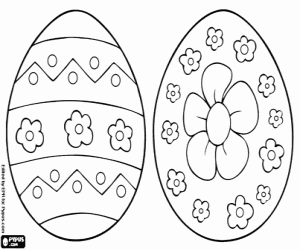 Coloriage Oeufs de Pâques avec des motifs floraux