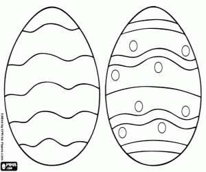 Coloriage Oeufs de Pâques avec ondulations
