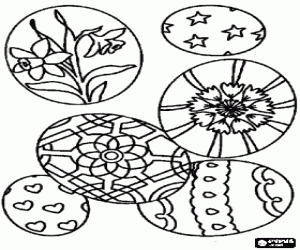 Coloriage Oeufs de Pâques typiques