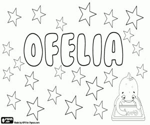 Coloriage Ofelia, nom d'origine grecque