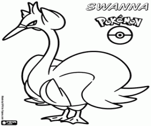 Coloriage Oiseau blanc Pokémon, Lakmécygne