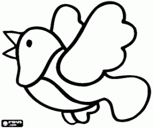 Coloriage Oiseau en volant