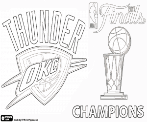 Coloriage OKC Thunder, champions NBA 2025