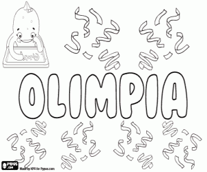 Coloriage Olimpia, nom en diverses langues
