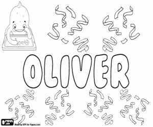Coloriage Oliver, nom dans plusieurs langues