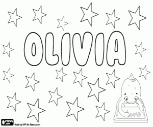 Coloriage Olivia, nom dans plusieurs langues