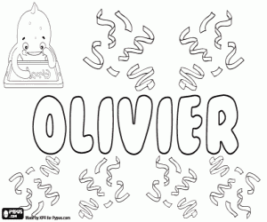 Coloriage Olivier, nom français et néerlandais