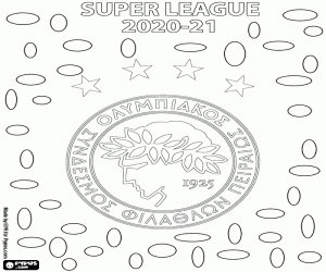 Coloriage Olympiakos, champion 2020-2021