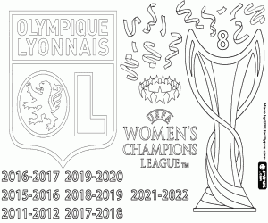 Coloriage Olympique Lyonnais, champion 2021-2022