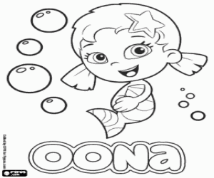 Coloriage Oona, personnage de Bubble Guppies