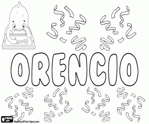 Coloriage Orencio, prénom masculin