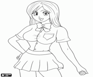 Coloriage Orihime, personnage de Bleach
