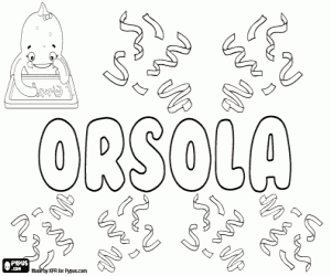Coloriage Orsola, nom d'origine latine