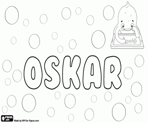 Coloriage Oskar, nom dans plusieurs langues
