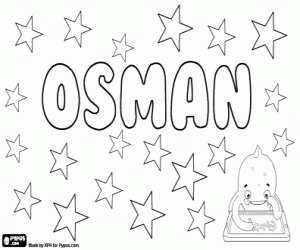 Coloriage Osman, nom arabe