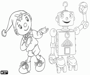Coloriage Oui-Oui et le robot Whiz
