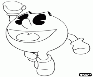 Coloriage Pac-Man sautant