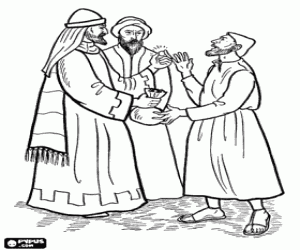 Coloriage Le paiement pour la trahison de Judas