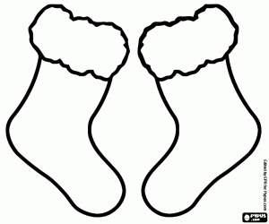 Coloriage Paire de chaussettes pour Noël