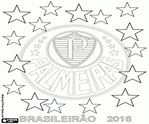 Coloriage Palmeiras, champion du Brésil de 2016