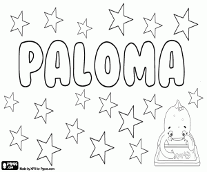 Coloriage Paloma, nom d'origine latine