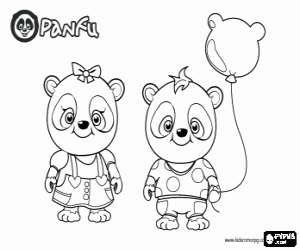 Coloriage Panda bébés de Panfu