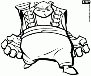 Coloriage Panda King, personnage de Sly Cooper