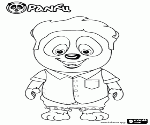 Coloriage Panda Panfu avec robe informelle