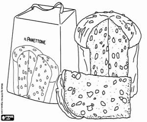 Coloriage Panettone, Noël en Italie