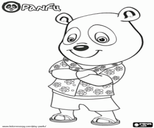 Coloriage Panfu Panda style hawaïen
