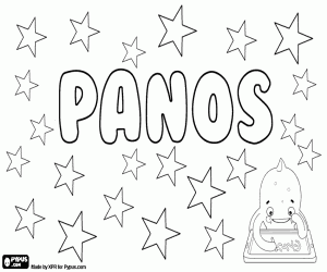 Coloriage Panos, nom grec masculin